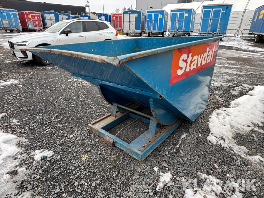 Tippcontainer Intra 1100L med gaffelfickor