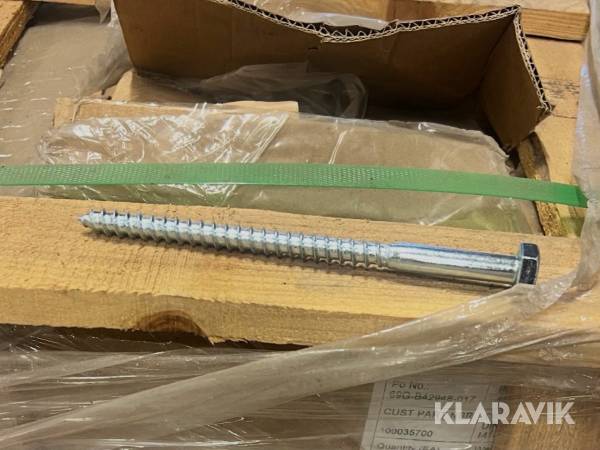 Pall med franska träskruvar M10x160 mm 150 st lådor